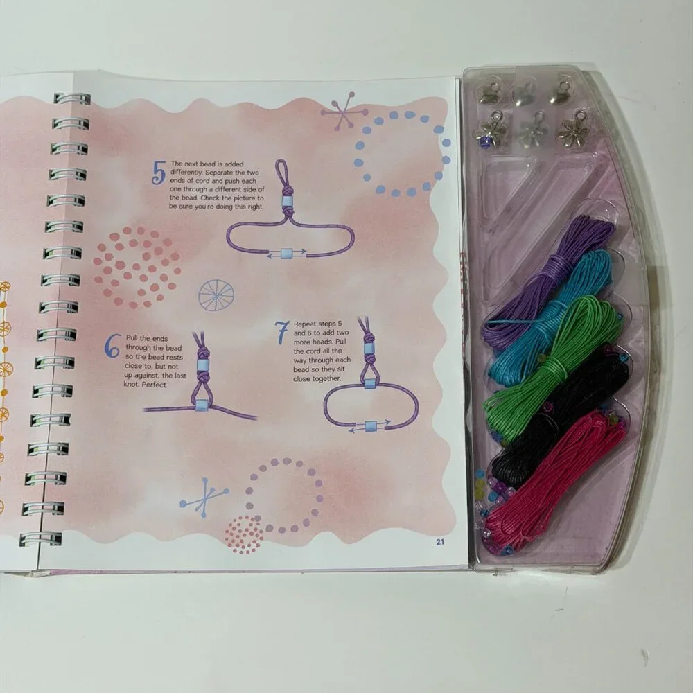 Fancy Friendship Bracelets Book How-to Guide w/ Supplies Kit Klutz
